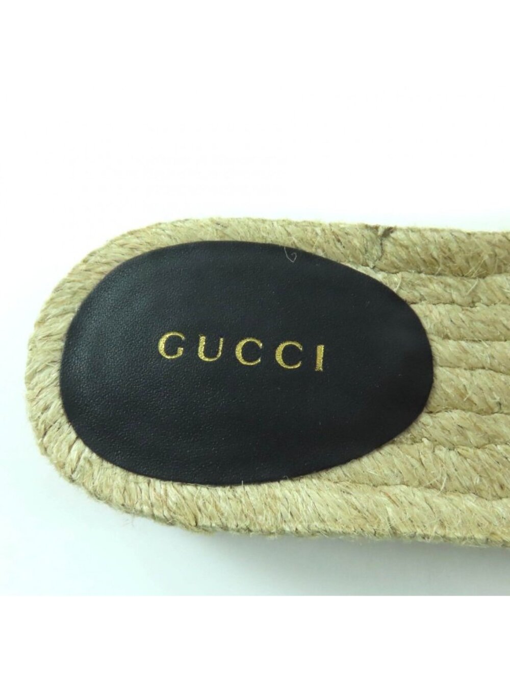 Gucci GG Canvas Marmont Espadrille Sandals Beige Gold 35 - Picture 10 of 13